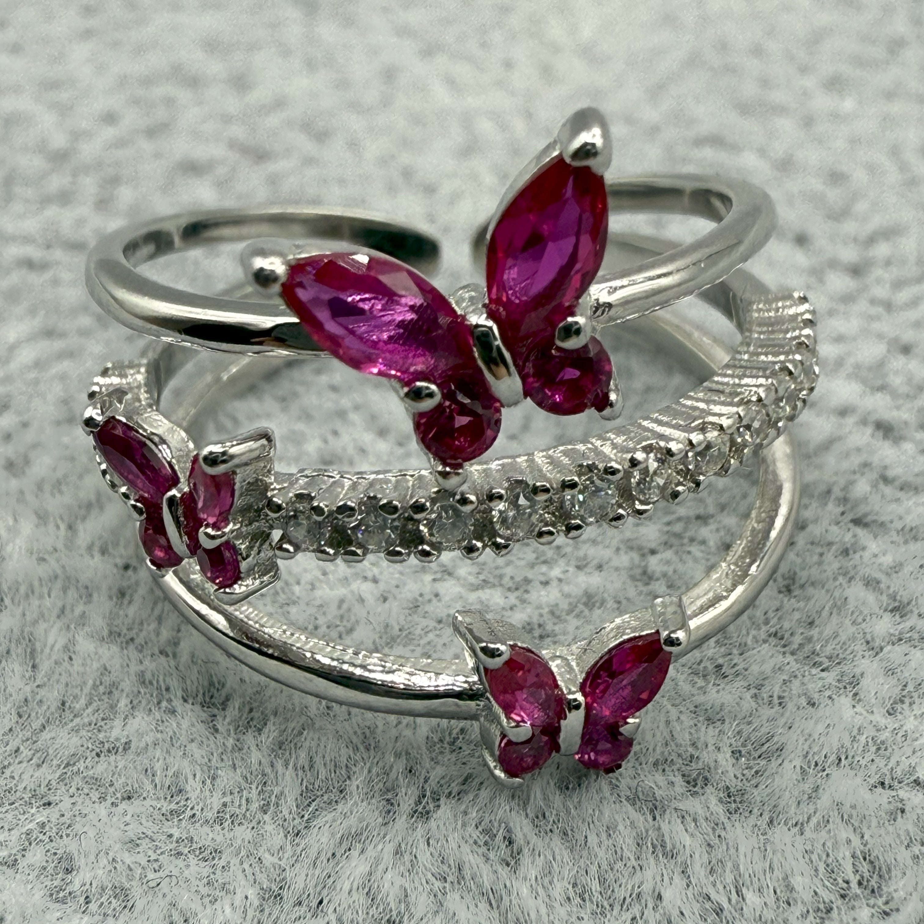 Anello Argento925 Fantasia Farfalle Zirconato Art.A75/17