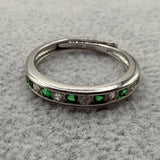 Anello Argento925 Con Zirconi Bianchi e Smeraldo Art.5562