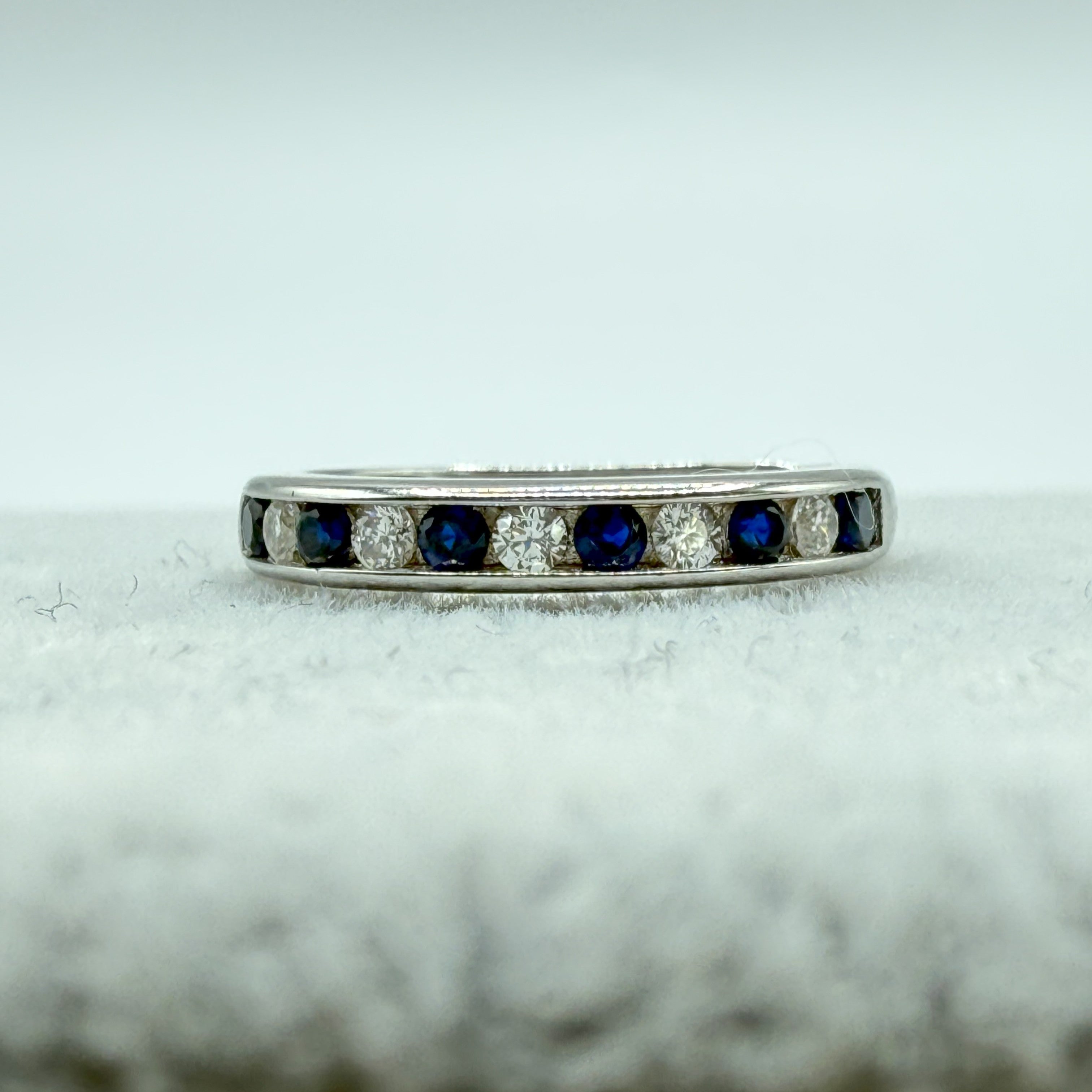 Anello Argento925 Con Zirconi Bianchi e Zaffiro Art.5562