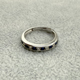 Anello Argento925 Con Zirconi Bianchi e Zaffiro Art.5562