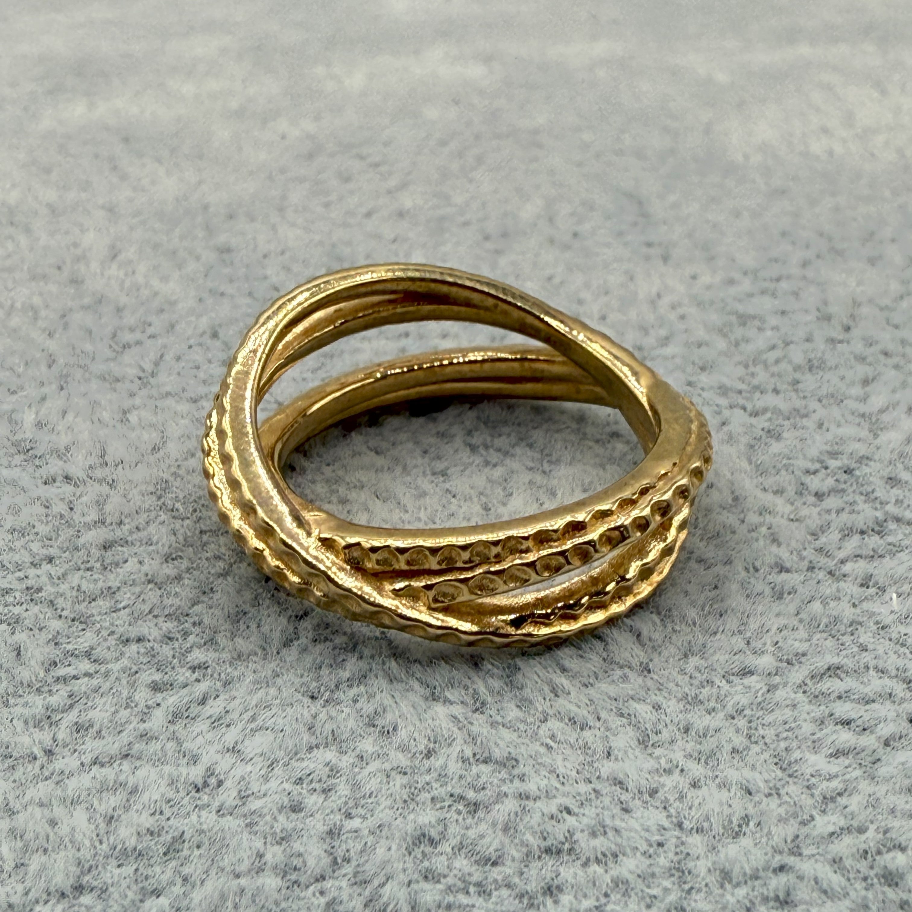 Anello Argento925 Dorato Cerchi Concentrici Art.7712