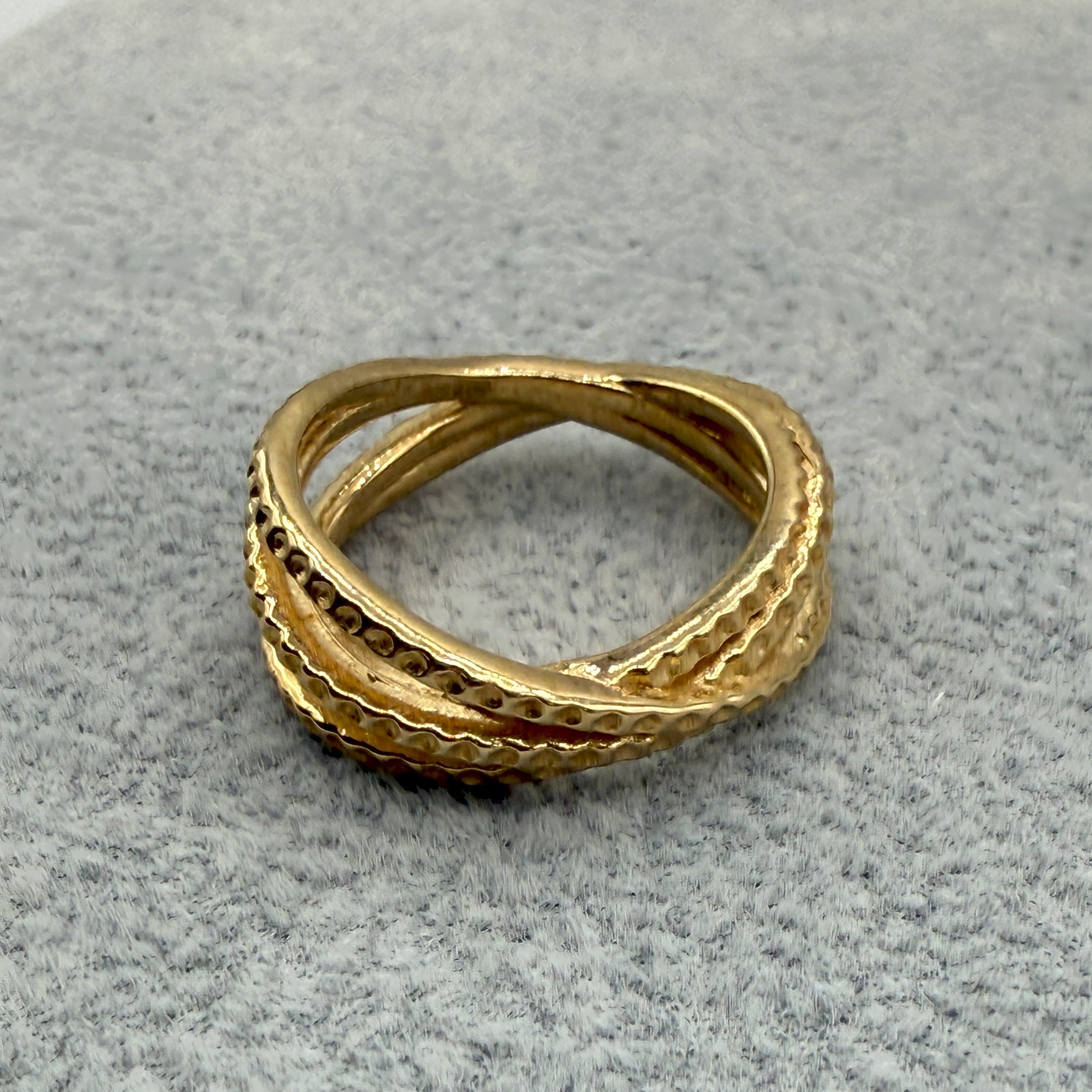 Anello Argento925 Dorato Cerchi Concentrici Art.7712