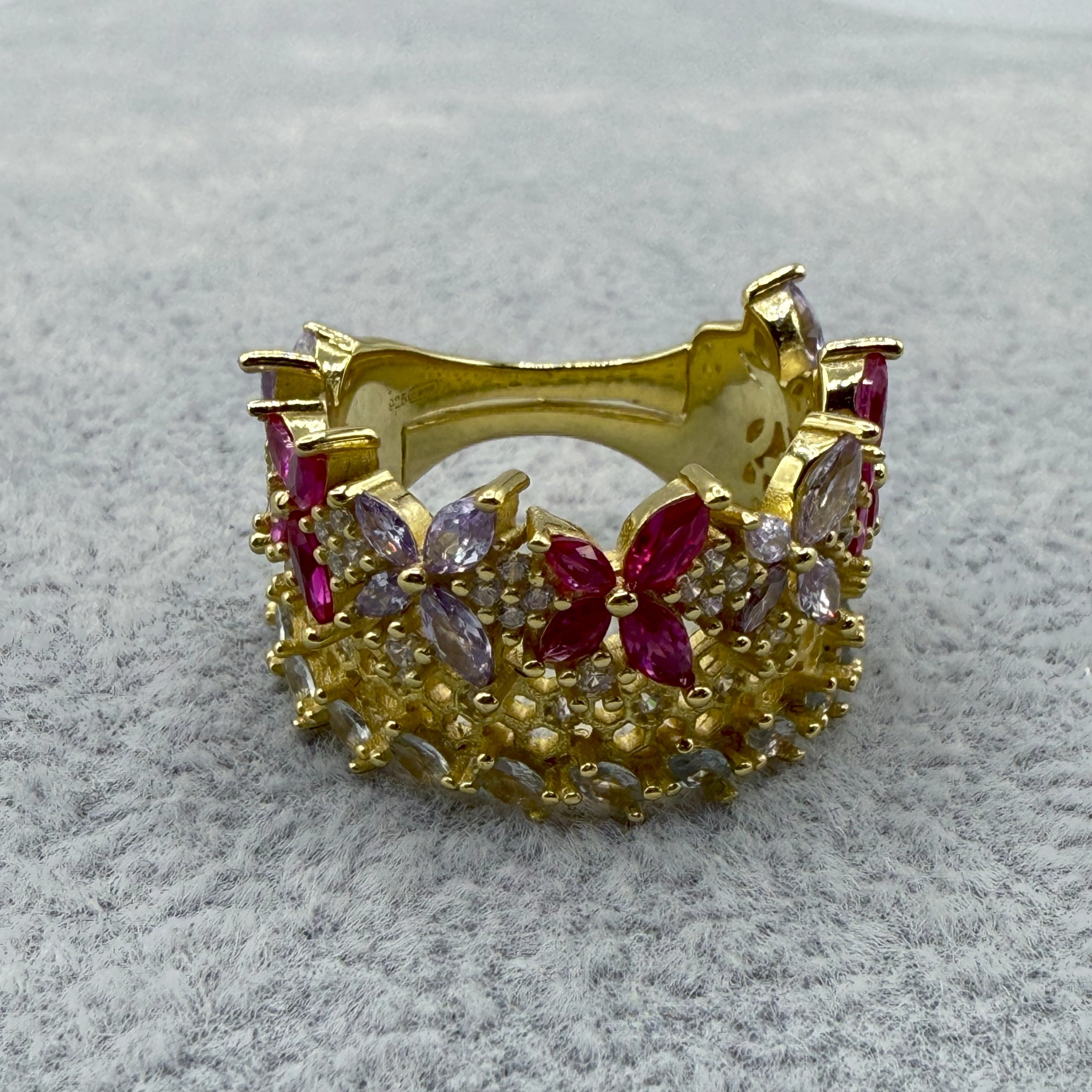 Anello Argento925 Con Zirconi Colorati Art. 7744