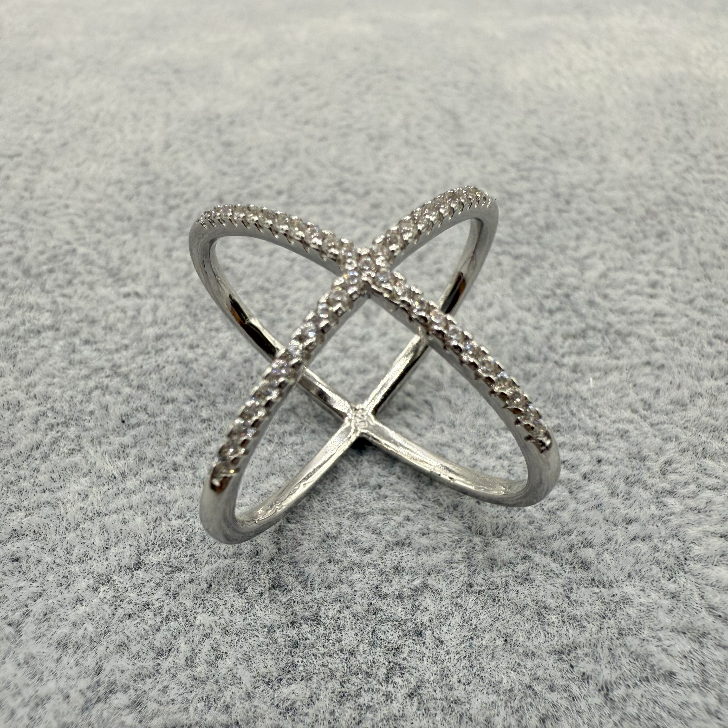 Anello Argento925 Sdoppiato Con Zirconi Art. AZ1