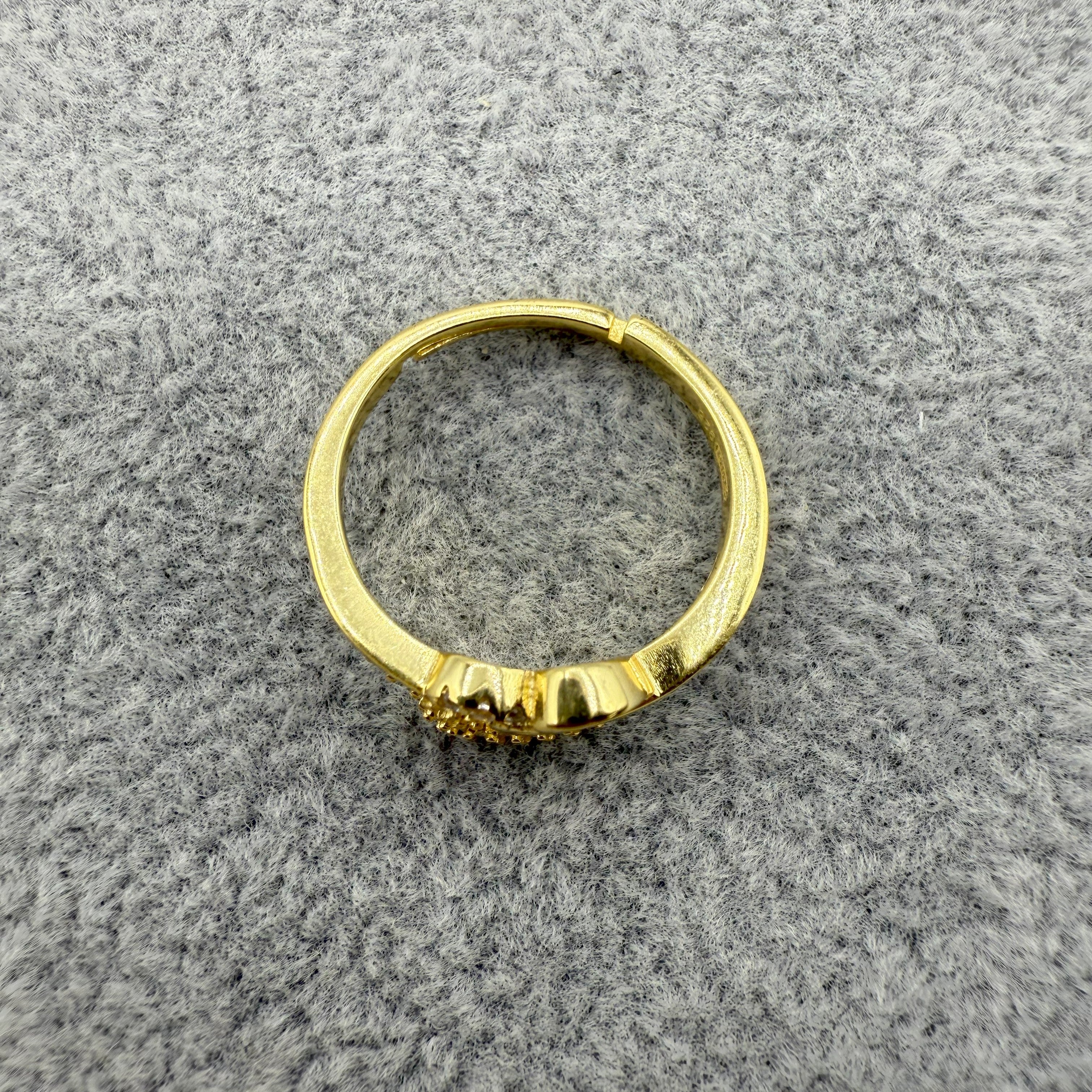 Anello Argento925 Dorato Con Cuori e Zirconi Art. 9461