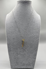 Collana Uomo Acciaio Con Ciondolo Amanti Bicolore