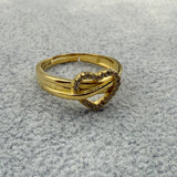 Anello Argento925 Dorato Con Cuore Centrale Con Zirconi Art. 7472