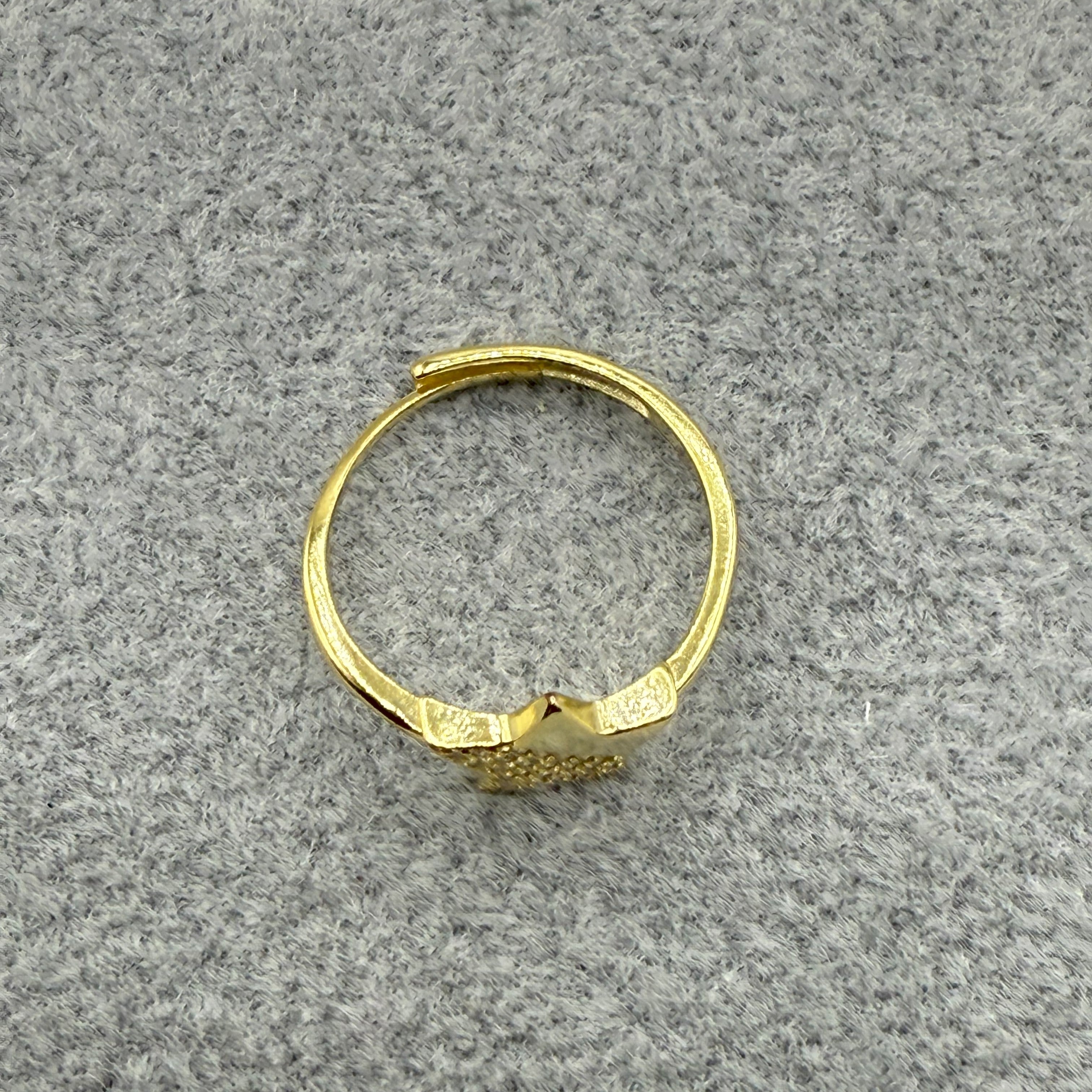 Anello Argento925 Dorato Con Stella Centrale Con Zirconi Art.A30/119