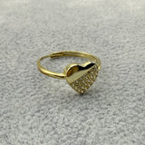 Anello Argento925 Dorato Con Cuore Centrale Con Zirconi Art.A24/119