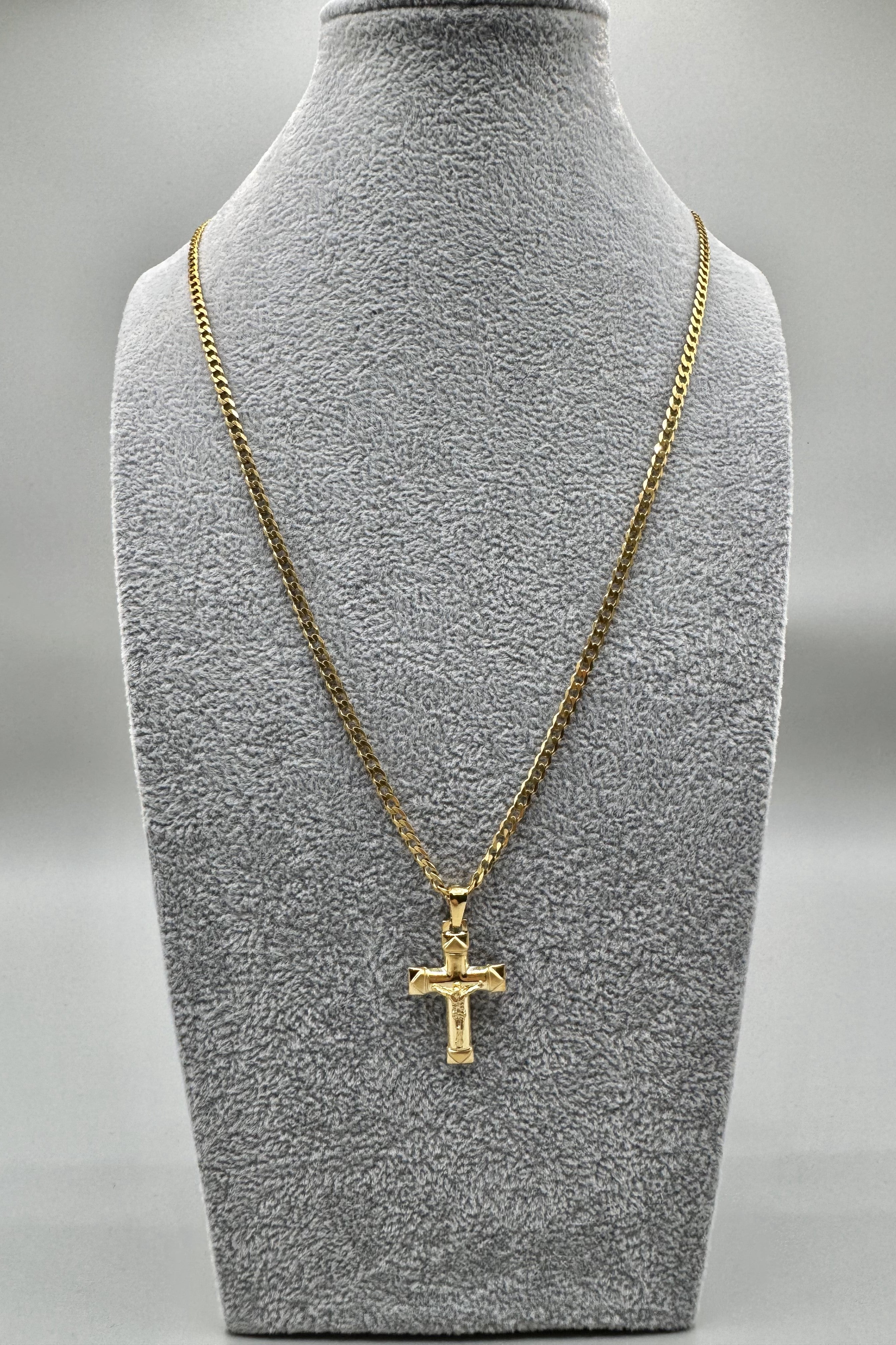 Collana Uomo Argento 925 In Maglia Con Crocifisso