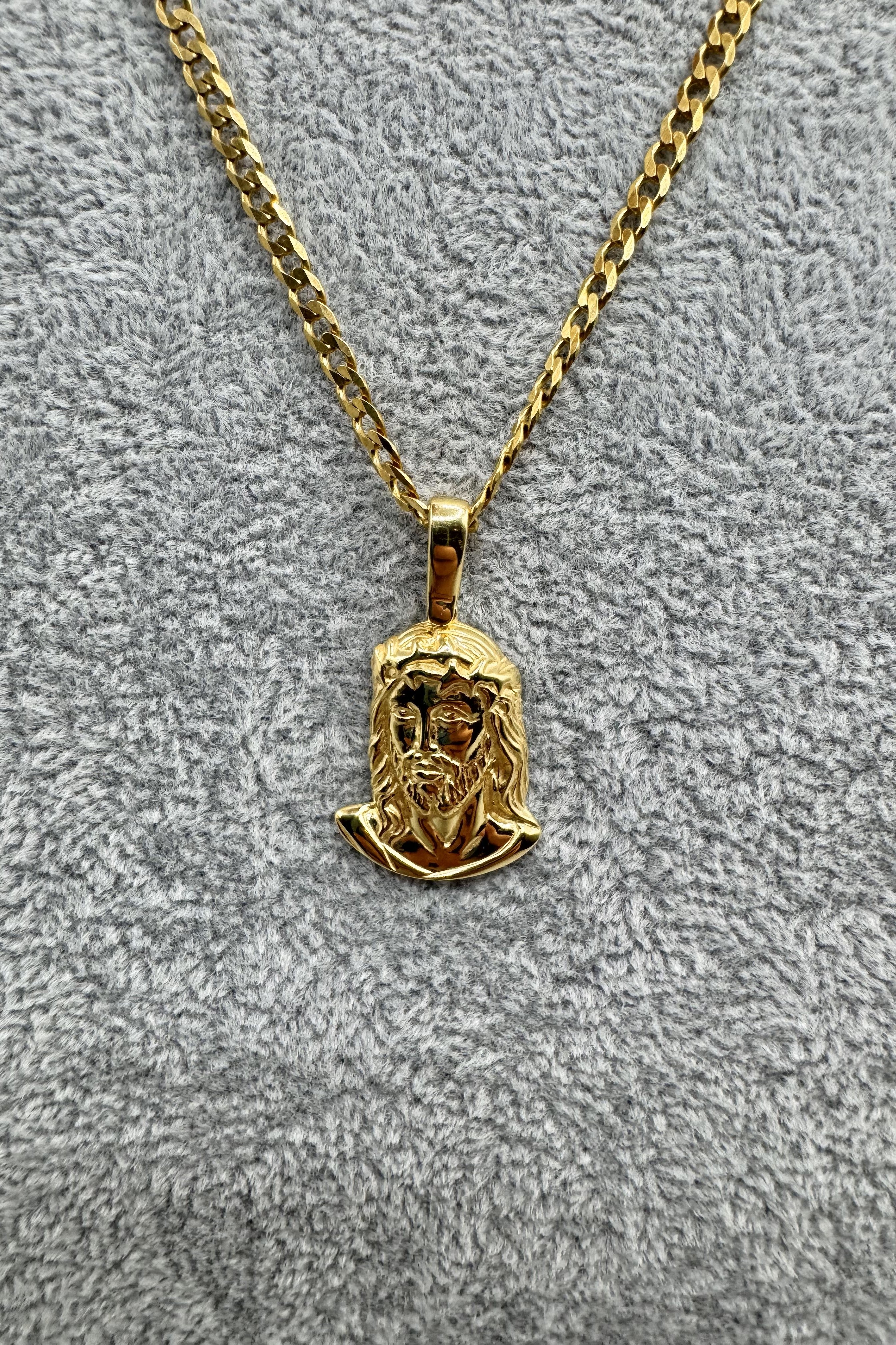 Collana Uomo Argento 925 In Maglia Con Ciondolo Gesù