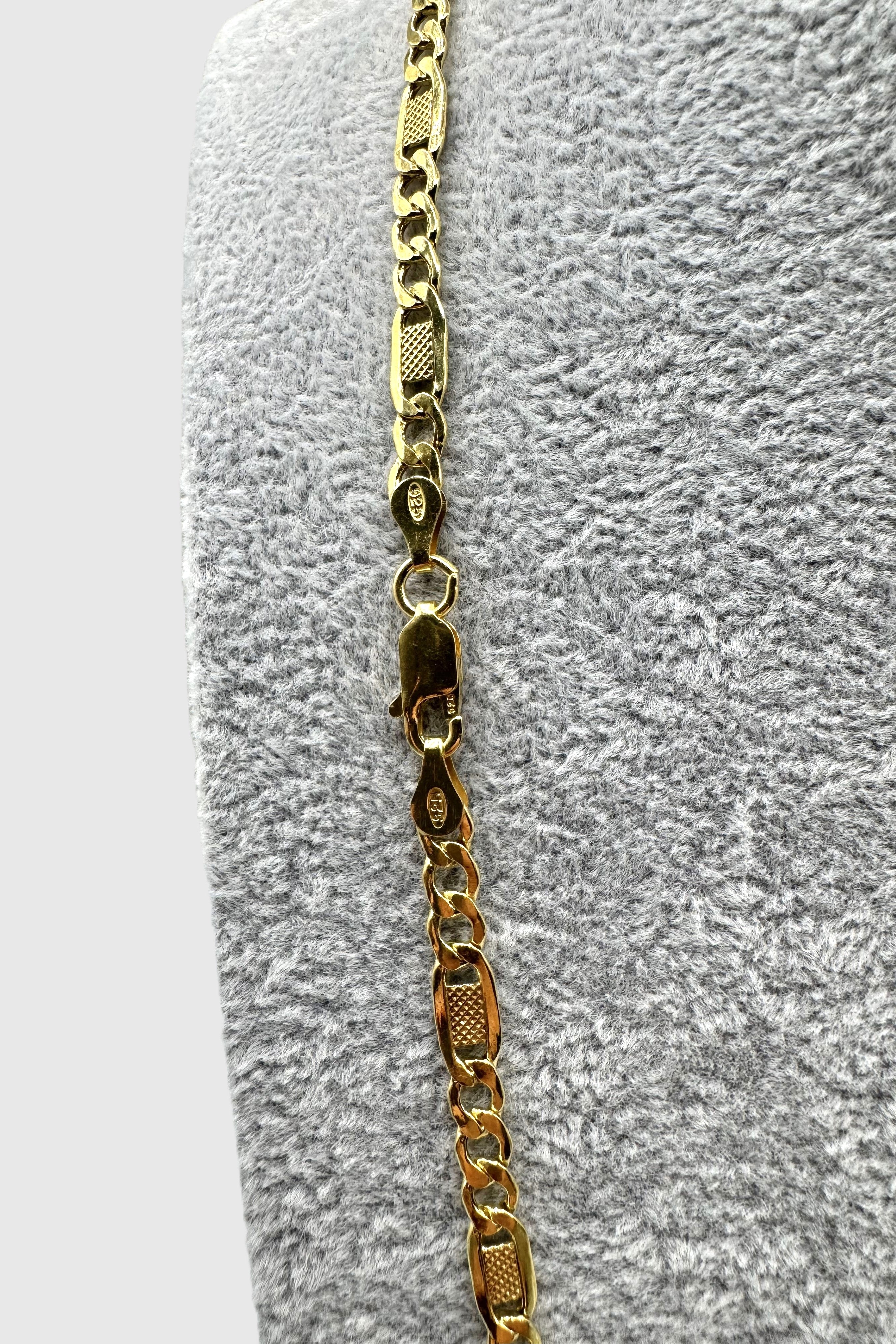 Collana Uomo 3+1  Con Ciondolo Crocifisso Argento 925