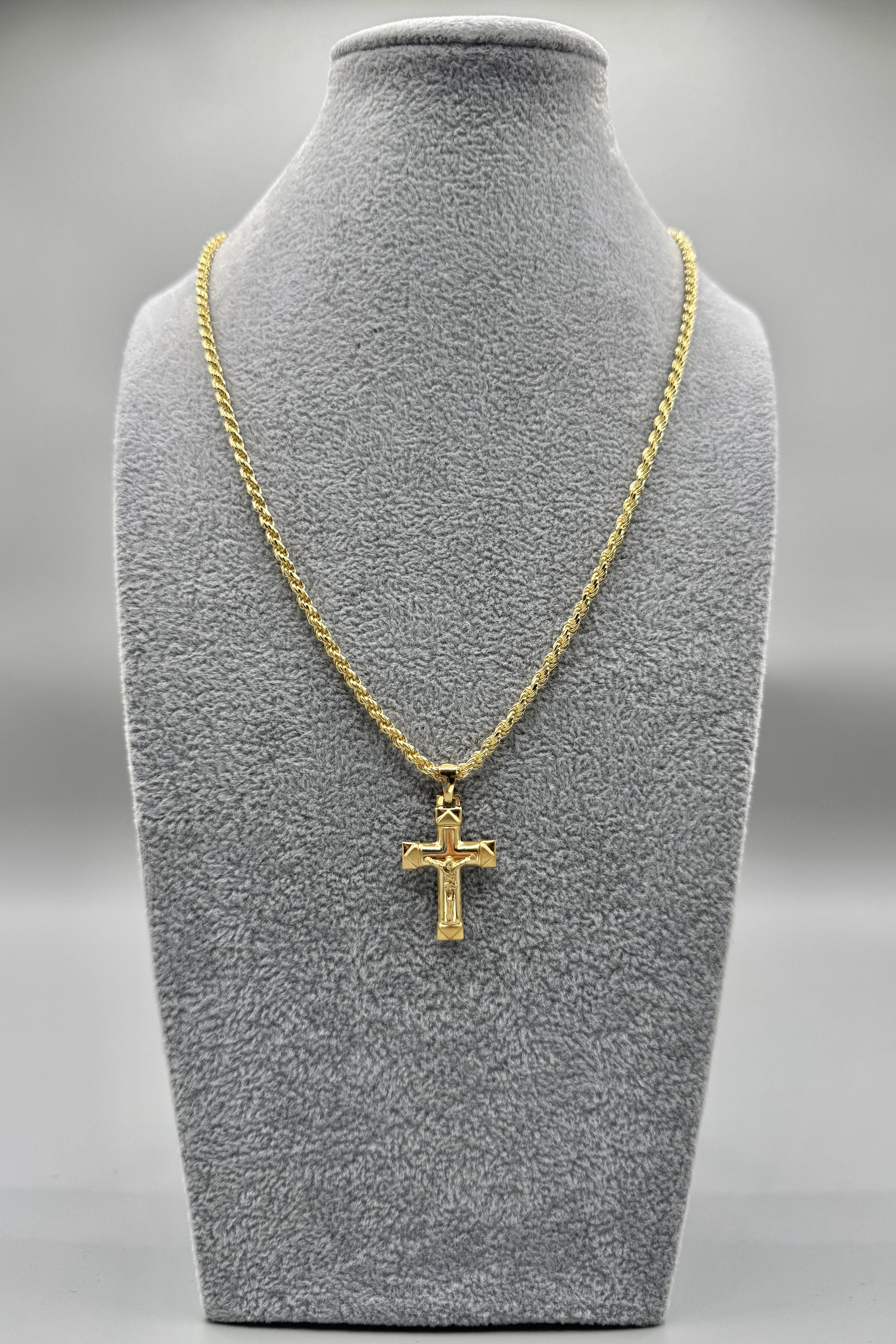 Collana Funetta 3 mm Con Crocifisso Argento 925