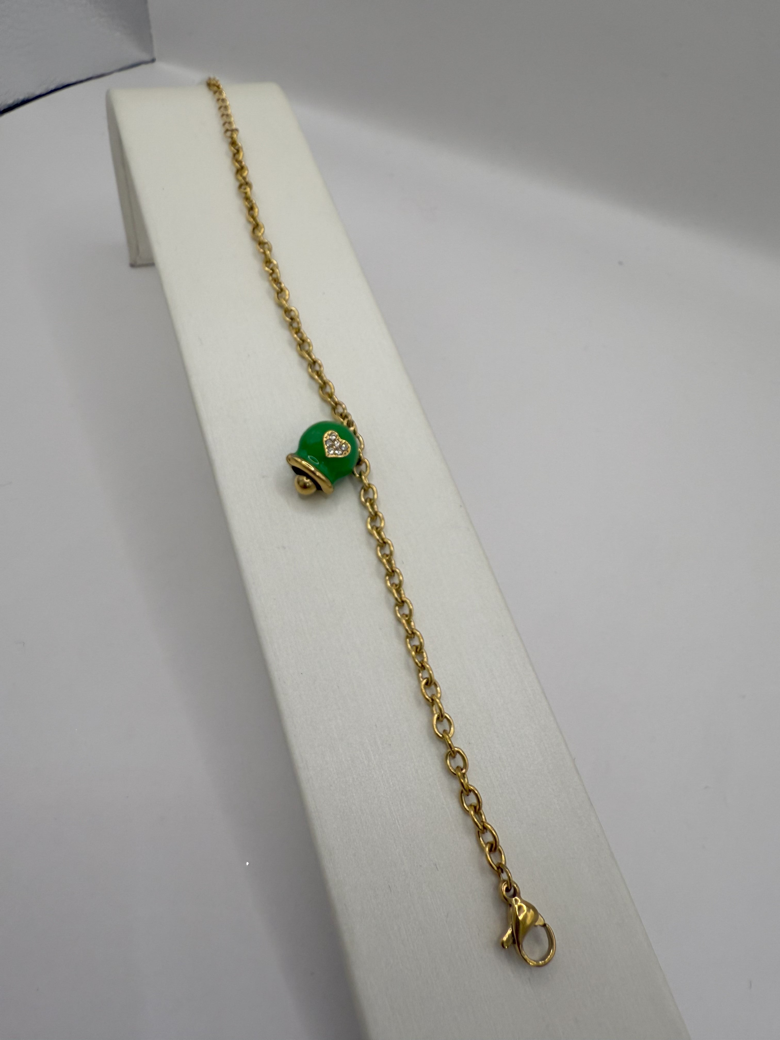 Bracciale In Acciaio Con Campanella Vari Colori Con Zirconi