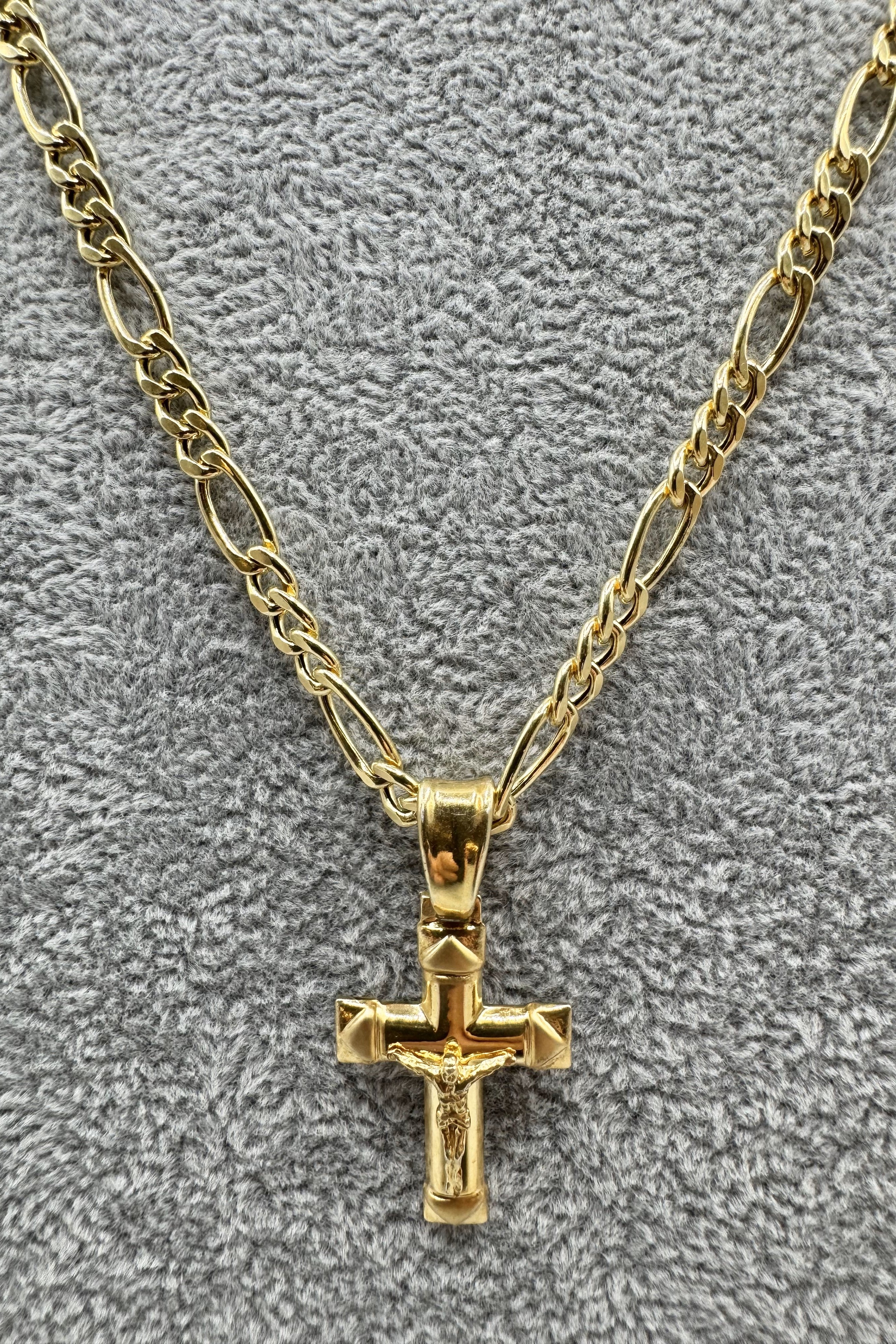 Completo Collana Con Ciondolo Crocifisso + Bracciale 3+1 Argento925