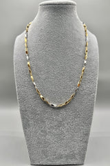 Collana Uomo Bicolore Fantasia Rombi Argento 925