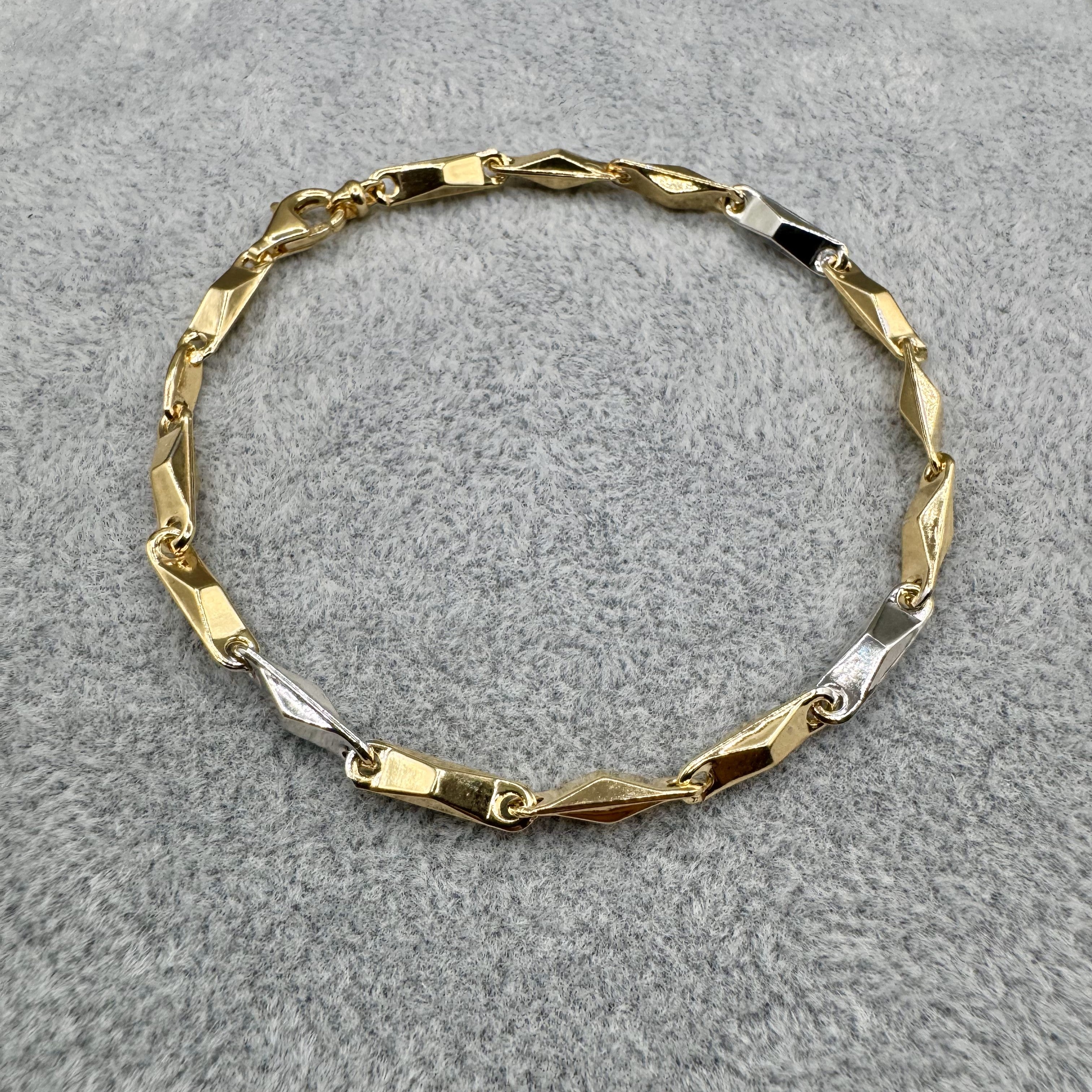 Bracciale Uomo Bicolore Fantasia Rombi Argento 925