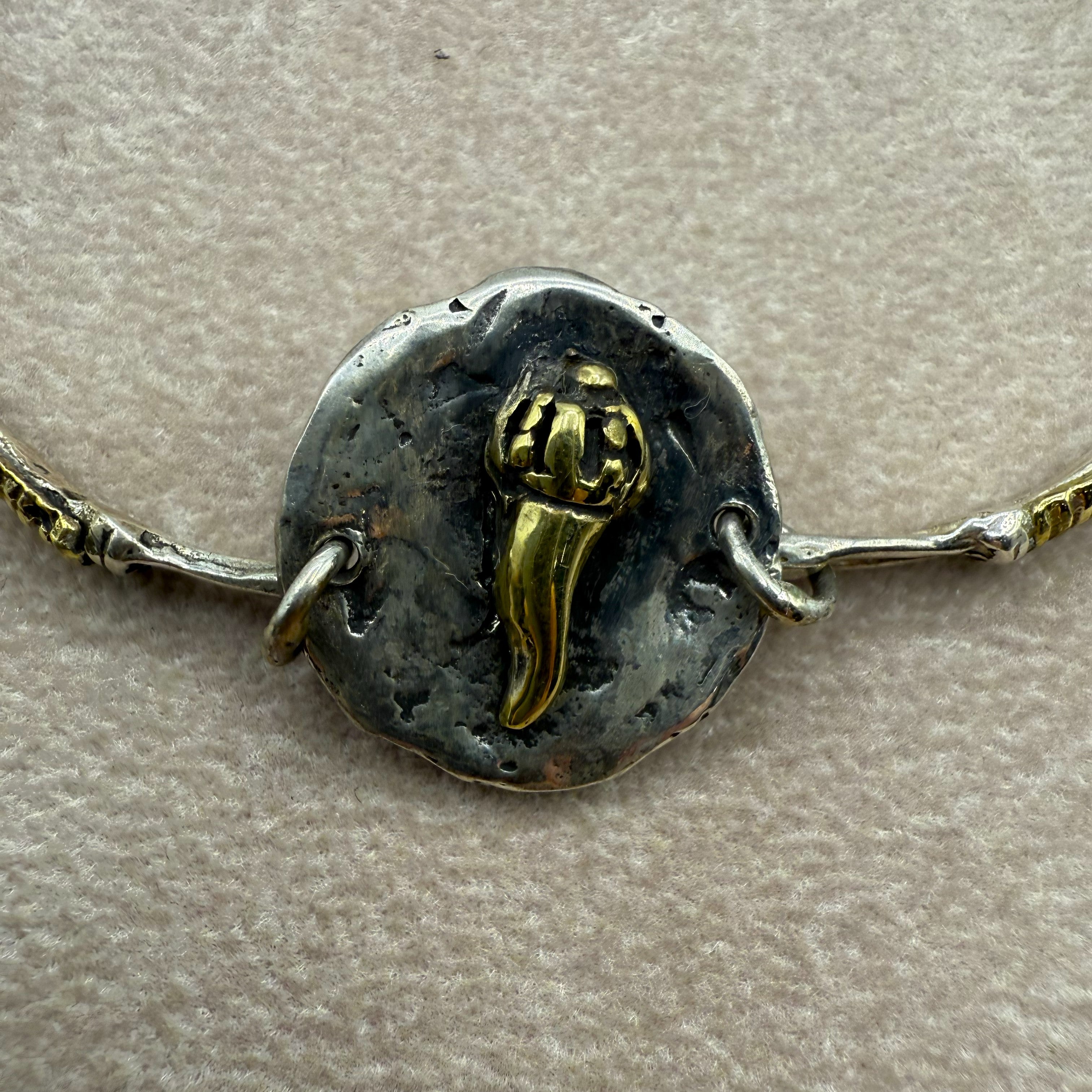 Bracciale in Argento 925 Con Simbolo Cornetto Scaramantico B65