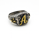 Anello In Argento 925 Battuto a Mano Con Lettera "A" A221