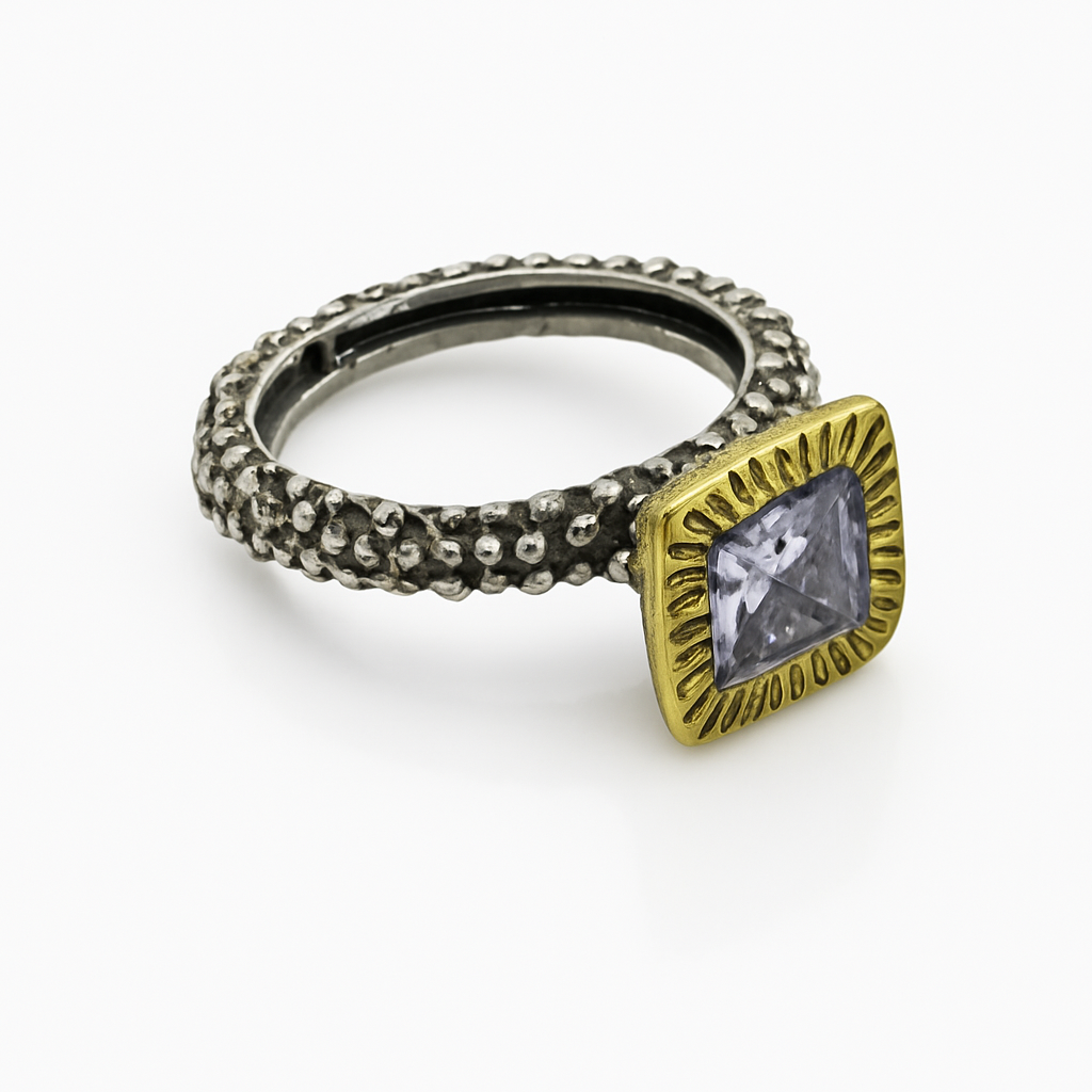 Anello In Argento 925 Con Pietra Centrale A150