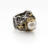 Anello In Argento 925 Con Perla Centrale A212