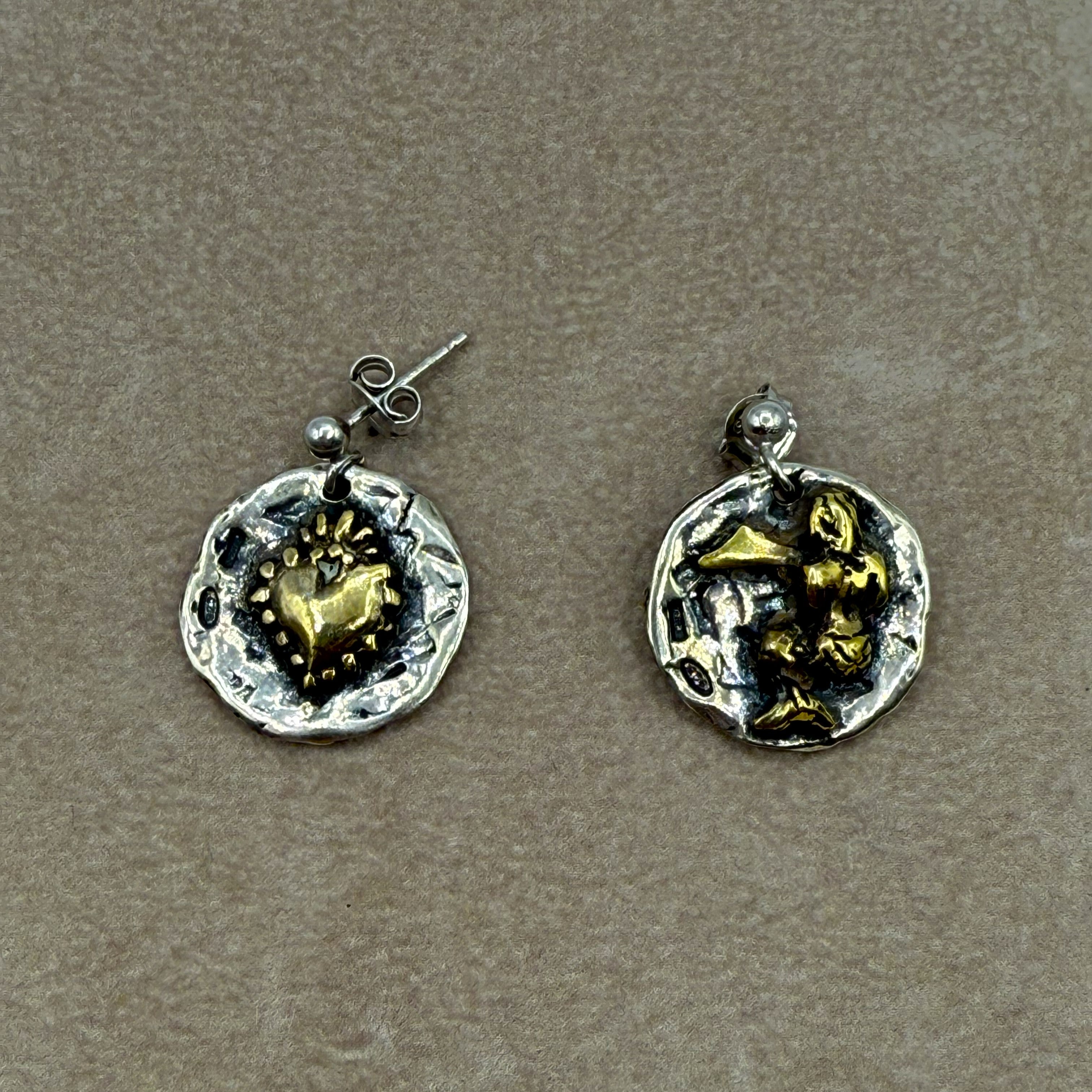 Orecchini Argento 925 Cuore e Sirena 072