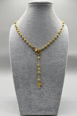 Collana Argento 925 Dorato Rosario Con Crocifisso e Madonnina
