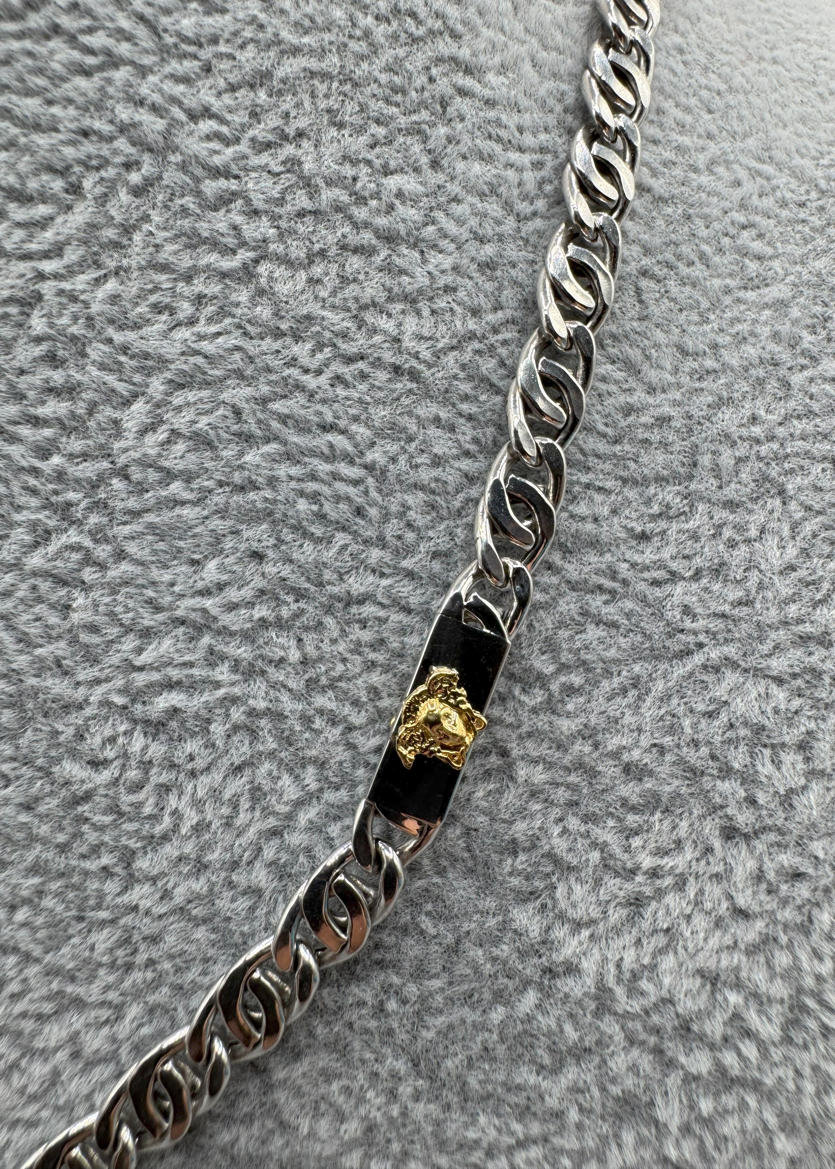 Collana Argento 925 Versace Con Anelli Battuti