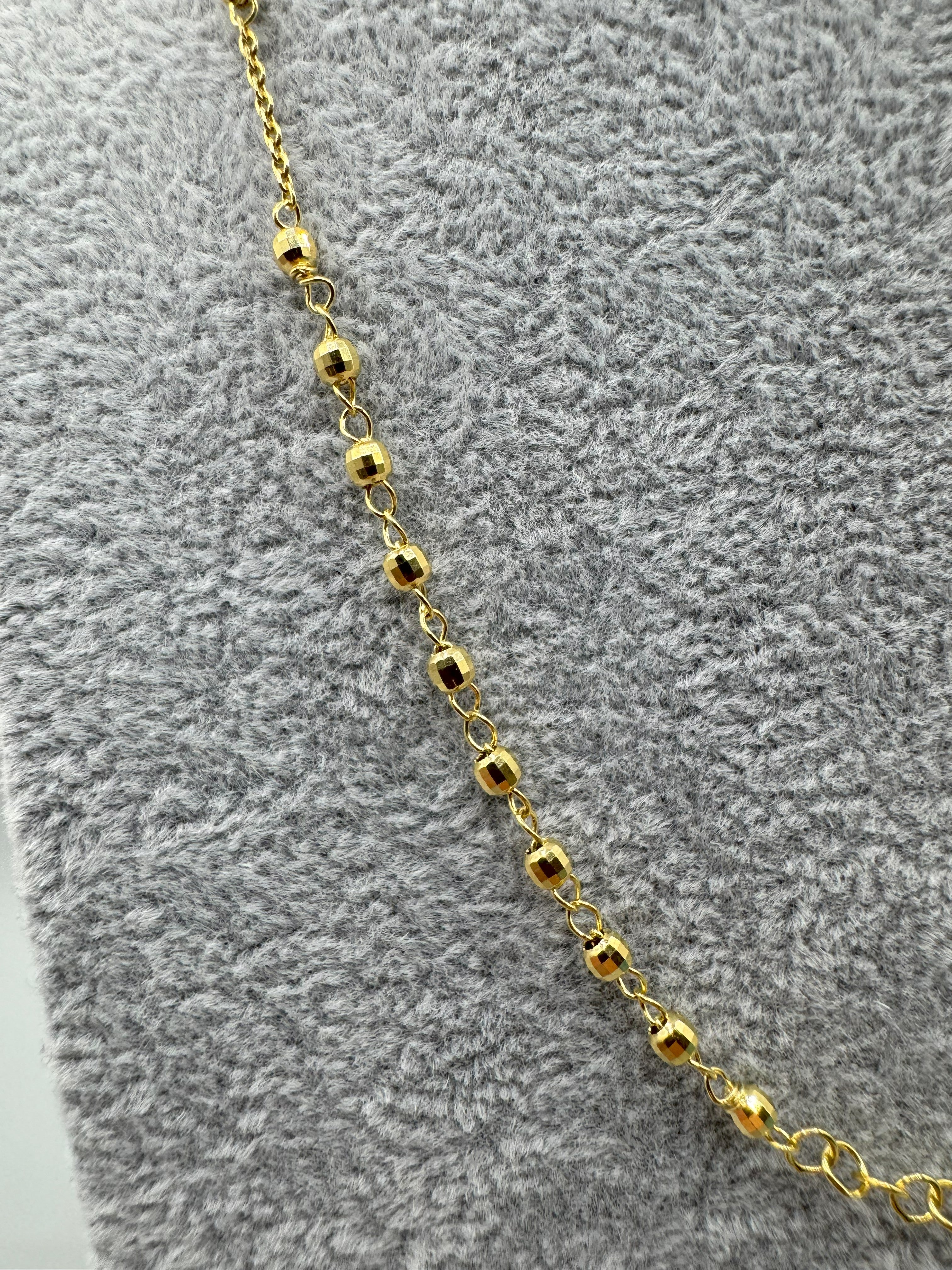 Collana Argento 925 Dorato Rosario Con Crocifisso e Madonnina