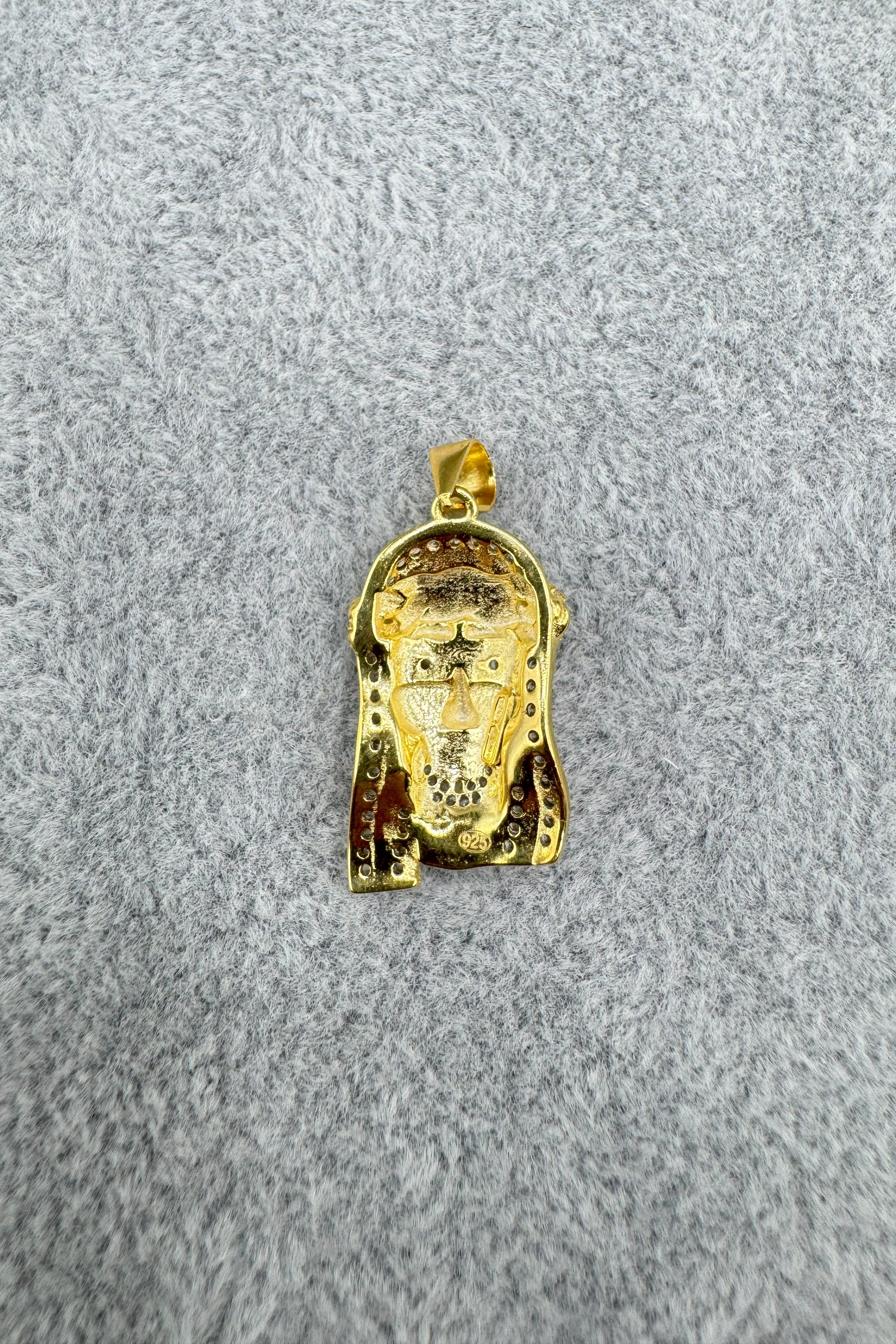 Ciondolo Gesù Argento925 Dorato Zirconato
