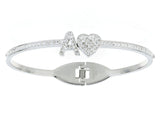 Bracciale Con Lettera Dalla "A" Alla "Z" e Cuore 10mm In Acciaio Art.BRLET100