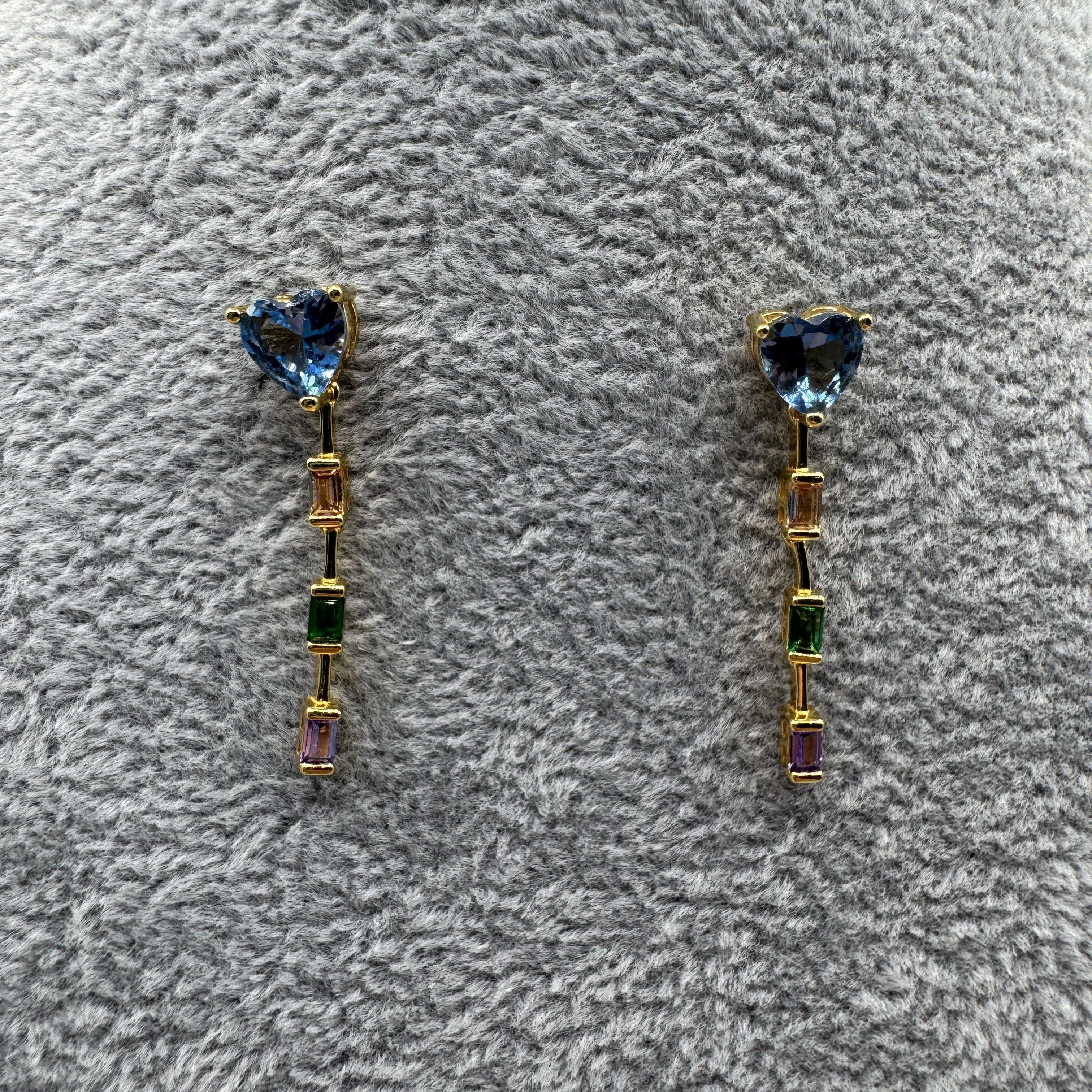 Orecchini Pendenti in Argento925 Dorati Con Cuori