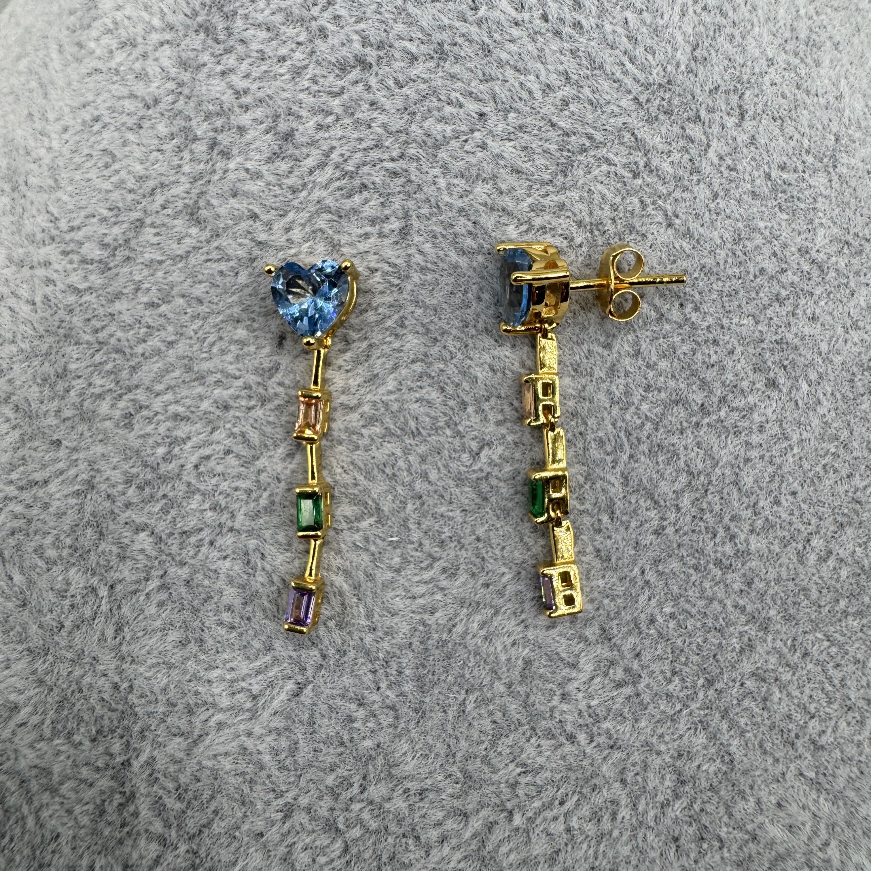 Orecchini Pendenti in Argento925 Dorati Con Cuori