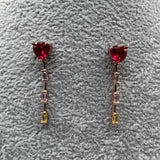 Orecchini Pendenti in Argento925 Ramati Con Cuori