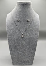 Completo Argento925 Collana + Orecchini Fantasia a Cuore Con Zircone