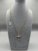 Collana Argento 925 Dorato Con Crocifisso