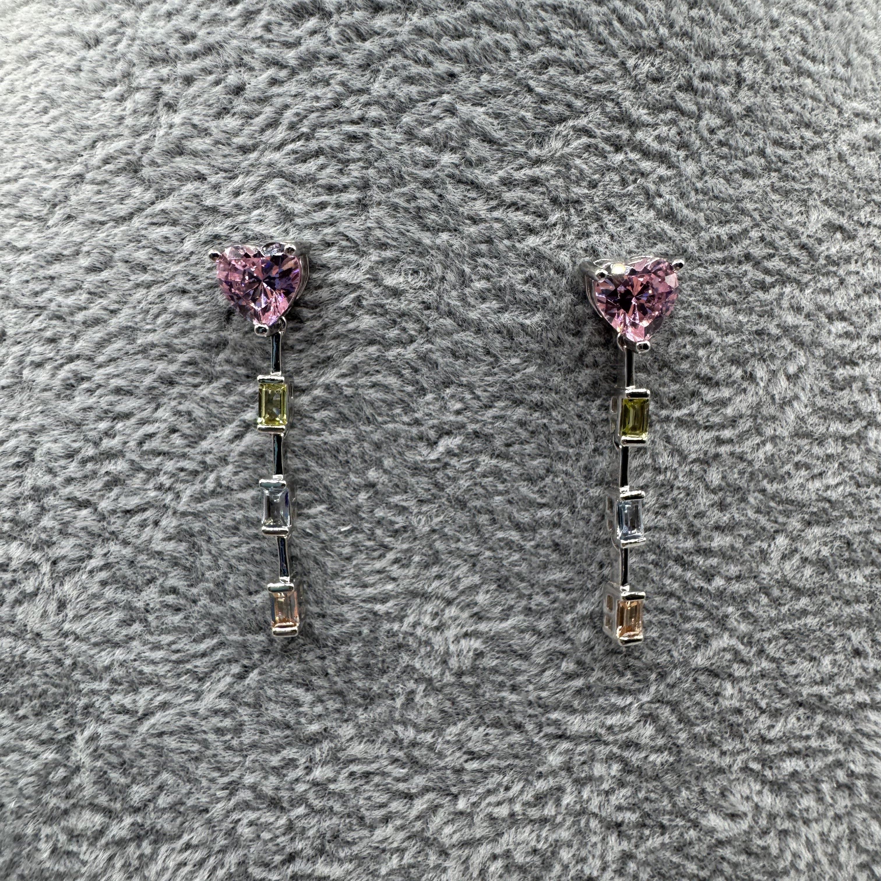 Orecchini Pendenti in Argento925 Con Cuori