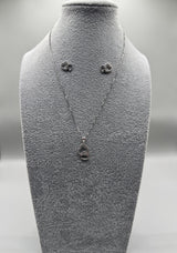 Completo Collana + Orecchini Fantasia Cuore Intrecciato Argento925